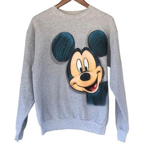 Vintage Disneyland Resort Rare Heather gray Mickey Mouse Crew Neck sweatshirt